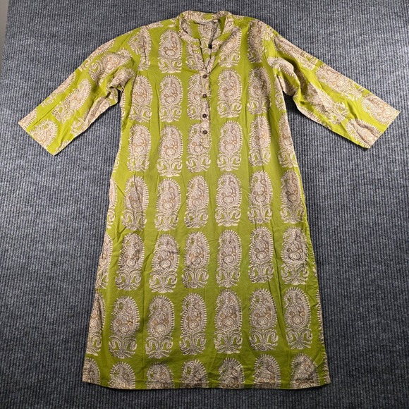Utsa Dresses & Skirts - Utsa Westside Womens Green Paisley Cotton Kurta Tunic Dress Size L 300918712004